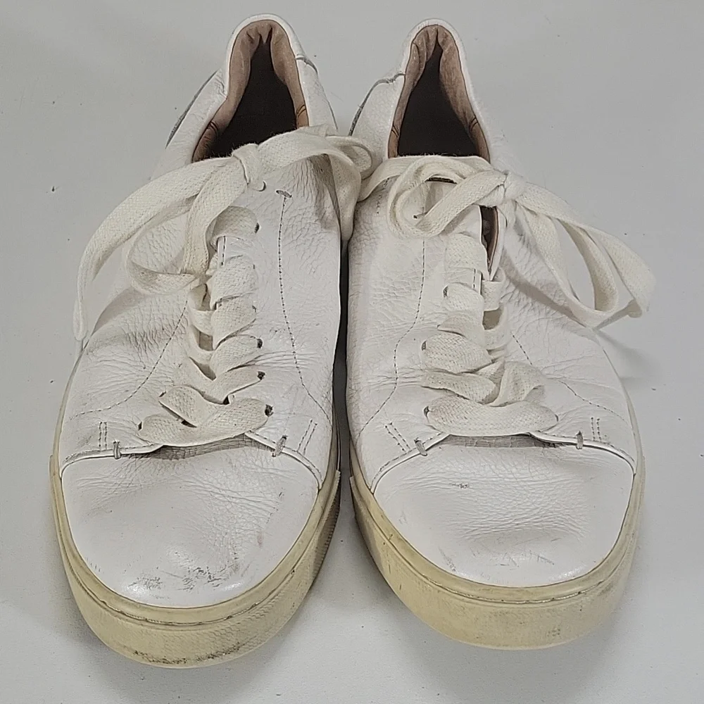 Frye White Leather Lace-Up Sneakers Sz 8M
